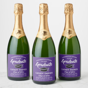 Diploma-uitreikingsfeest Gefeliciteerd Elegant Paa Sparkling Wijnetiket