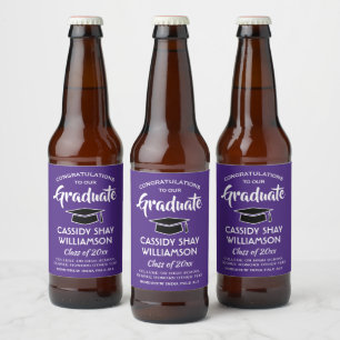 Diploma-uitreikingsfeest Gefeliciteerd Modern Paar Bier Etiket