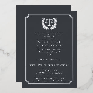 Diploma-uitreikingsfeest Gray Law School Folie Uitnodiging