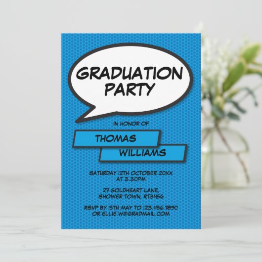 Diploma-uitreikingsfeest Klas van 2022 Modern Blau Kaart (Staand voorkant)