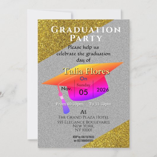 Diploma-uitreikingsfeest uitnodiging (Voorkant)