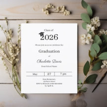 Diploma-uitreikingsfeest zwart wit klas 2026 uitno