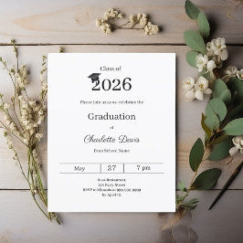 Diploma-uitreikingsfeest zwart wit klas 2026 uitno