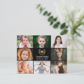 Diploma-uitreikingsfoto collage aankondigingskaart (Staand voorkant)