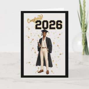 Diploma-uitreikingskaart 2026 voor hem - Afro-Amer Kaart