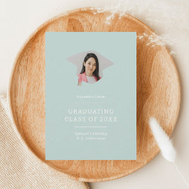 Diploma-uitreikingsmuts Mintgroen 1 Foto Diploma-u Aankondiging