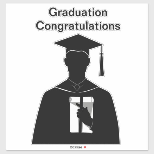 Diploma vasthoudend afgestudeerd sticker (Vel)