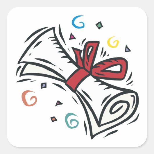 Diploma Vierkante Sticker (Voorkant)