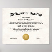 Diploma voor thuisonderwijs middelbare school poster (Voorkant)