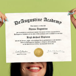 Diploma voor thuisonderwijs middelbare school poster