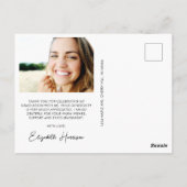 Diploma Wit Script Foto-overlay Bedankt Briefkaart (Achterkant)