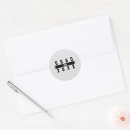 Diploma Zwart & Zilver Envelopezegel Ronde Sticker