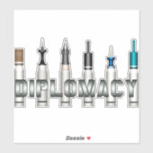 "DIPLOMACY" Aangepast snijdend vinyl Sticker (Vel)