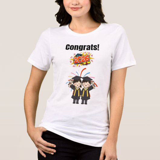 Diplomafeest klas van 2026 Tri-Blend shirt (Voorkant)