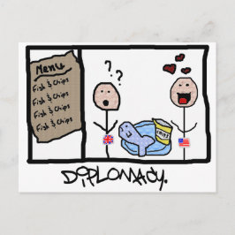 Diplomatie: Vis en chips Briefkaart