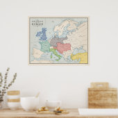 Diplomatiekaart van Europa Poster (Keuken)