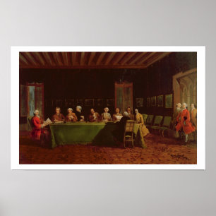 Diplomatieke bijeenkomst (olie op canvas) poster