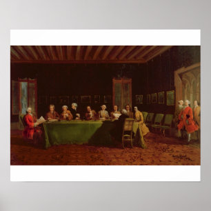 Diplomatieke bijeenkomst (olie op canvas) poster