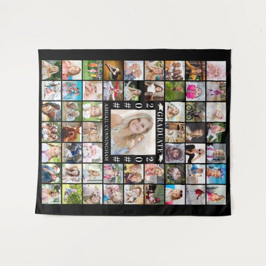 Diplomeringsfeest 55 Foto Collage Achtergrond Eige Wandkleed (Voorkant (horizontaal))