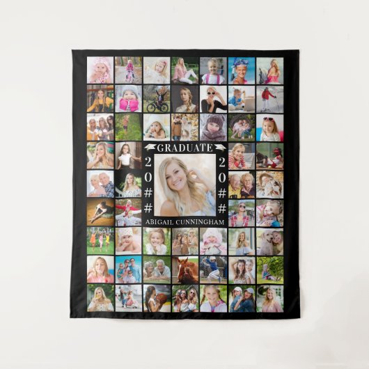 Diplomeringsfeest 55 Foto Collage Achtergrond Eige Wandkleed (Voorkant)
