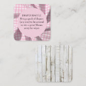 Dipper Raffle gingham baby shower  Informatiekaartje (Voorkant / Achterkant)