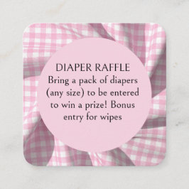 Dipper Tombola geruite baby shower  Informatiekaartje