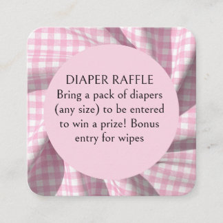 Dipper Tombola geruite baby shower Informatiekaartje