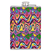 Dippy Hippy Retro schilderstijl Heupfles (Achterkant)