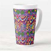 Dippy Hippy Retro schilderstijl Latte Mok (Rechterhoek)