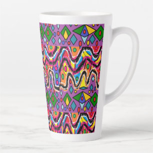 Dippy Hippy Retro schilderstijl Latte Mok