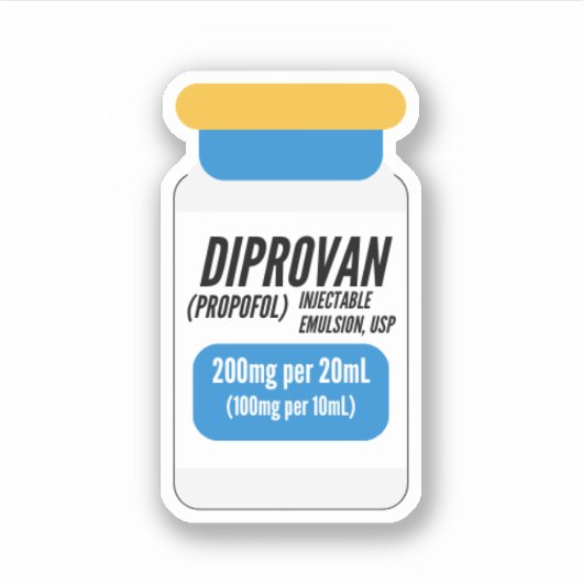 Diprovan Propofol Injectieflacon Sticker (Voorkant)