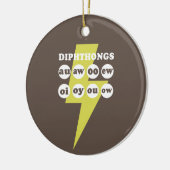 Dipthongs Engels leren met phonics Keramisch Ornament (Links)