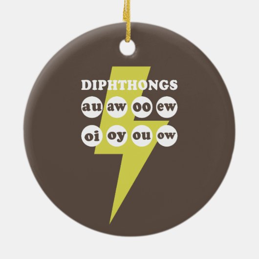 Dipthongs Engels leren met phonics Keramisch Ornament (Achterkant)