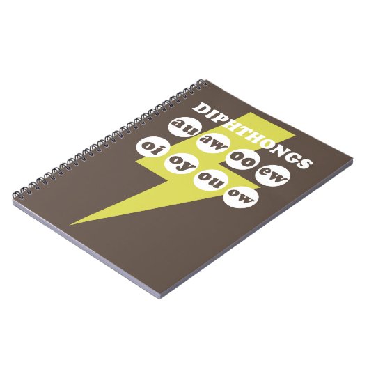 Dipthongs Engels leren met phonics Notitieboek (Linkerzijde)