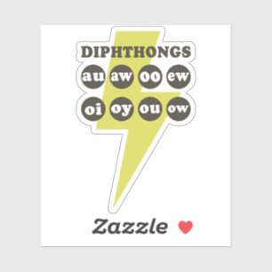 Dipthongs Engels leren met phonics Sticker