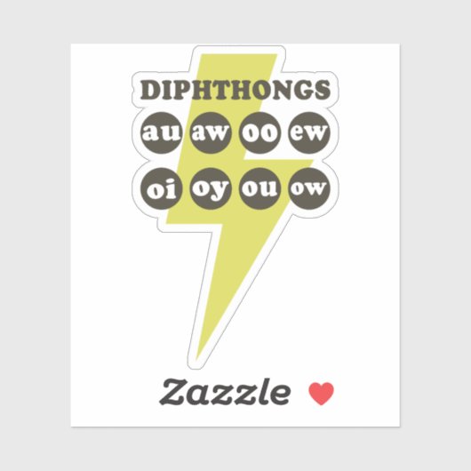 Dipthongs Engels leren met phonics Sticker (Vel)
