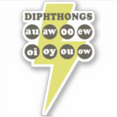 Dipthongs Engels leren met phonics Sticker (Voorkant)