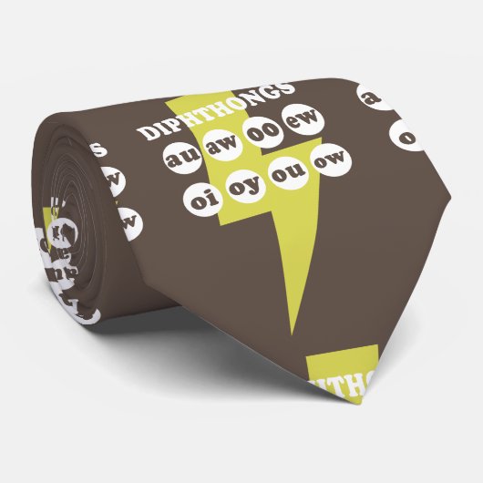 Dipthongs Engels leren met phonics Stropdas (Opgerold)