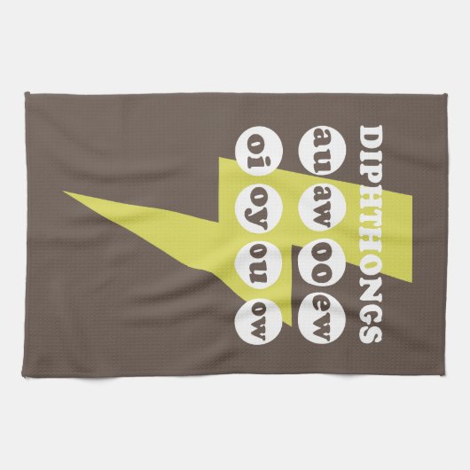 Dipthongs Engels leren met phonics Theedoek (Horizontaal)