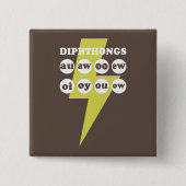 Dipthongs Engels leren met phonics Vierkante Button 5,1 Cm (Voorkant)