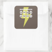 Dipthongs Engels leren met phonics Vierkante Sticker (Tas)
