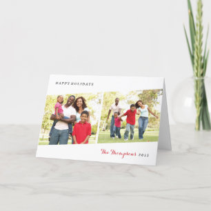 Diptych Holiday Photo Wenskaart - Berry Feestdagen Kaart