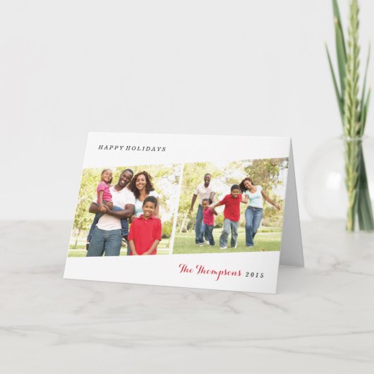 Diptych Holiday Photo Wenskaart - Berry Feestdagen Kaart (Voorkant)