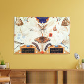 Diptych met bloemen en insecten, 1591 canvas afdruk (Insitu (Woonkamer))