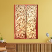 Diptych met een leeuwenjachtscène canvas afdruk (Insitu (Woonkamer))