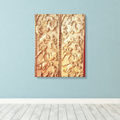 Diptych met een leeuwenjachtscène canvas afdruk (Insitu (Houten vloer))