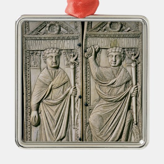 Diptych of Boethius Consul in 487 AD Metalen Ornament (Voorkant)