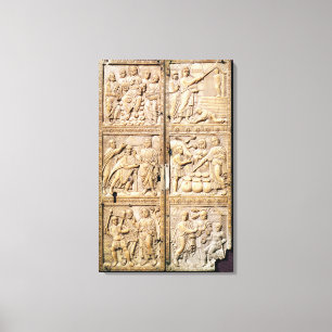 Diptych toont de Miracles van Christus Canvas Afdruk