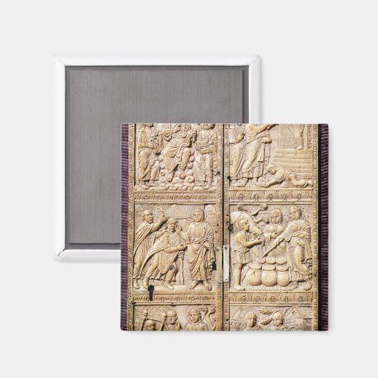 Diptych toont de Miracles van Christus Magneet (Voorkant / Achterkant)