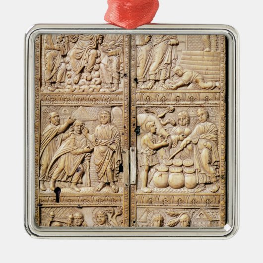 Diptych toont de Miracles van Christus Metalen Ornament (Voorkant)